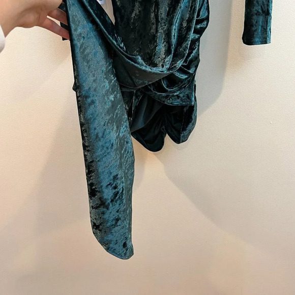 Ronny Kobo Yesenia Teal Green Velvet Cutout Mini Dress Women's Size Small NWT - Picture 5 of 12